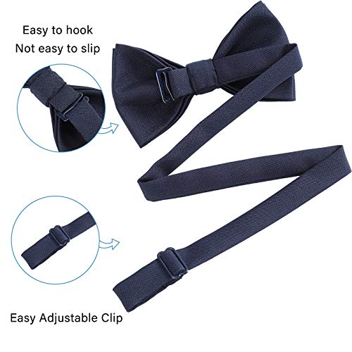 Image of WELROG Classic Pre-Tied Bow Tie for Children & Adults Solid Color Adjustable Bowtie