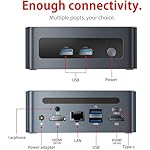 AMD Ryzen Mini PC, Ryzen 5 5600H (6C/12T 4.2 GHz) 16GB DDR4 512GB SSD, Windows 11 Pro/WiFi 6/ BT-5.2/ USB*4/ Type-C (4K@60Hz~8K@30Hz)/ HDMI*2 (4K@60Hz) 3-Bildschirmausgabe – Bild 4