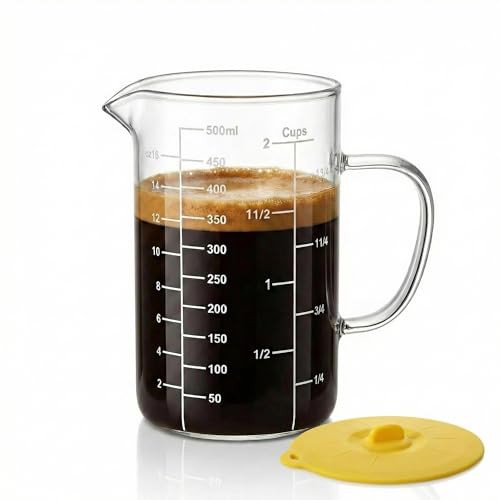 Vaso medidor de vidrio borosilicato 2 tazas con pico miniatura 1
