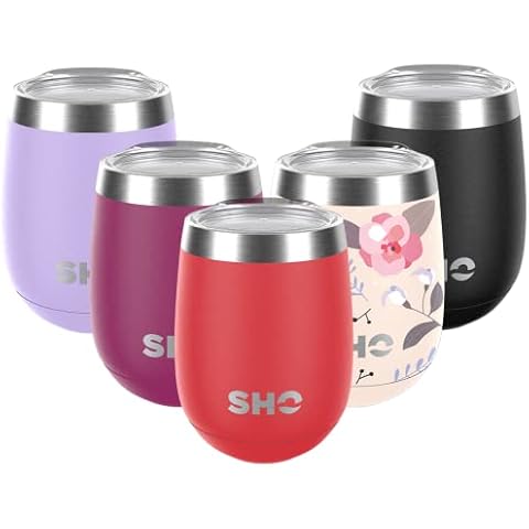 SHO Pacto - Ultimative isolierte Edelstahl-Kaffeetasse & Weinglas ohne Stiel - 8 Stunden heiß, 12 Stunden kalt - 360 ml - BPA-frei Cover