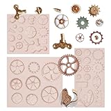 Cogs Wheel Silicone Molds, 3 Packs Steampunk Gears Clay Molds for Chocolate Baby Birthday Cake Gadget Decoration Cupcake Toppers Polymer Clay Crafts Resin