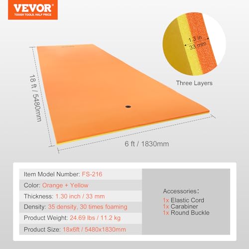 vevor lily pad floating mat 91218ft water pad 3-layer dock for 660 to 1400lbs adults kids tear-resistant xpe foam raft floating island for lake pool ocean beach boating