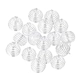 ZARABE 20PCS Silver Plated Spiral Bead Cages Locket Pendants Jewelry Making Charms,15X14MM