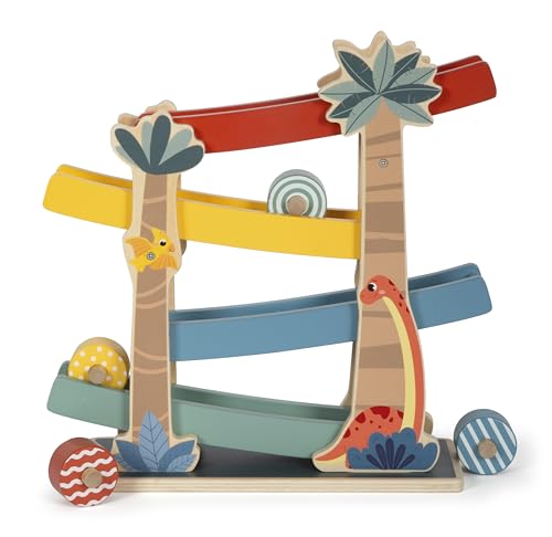 small foot Kugelbahn „Dino“, robuste Kullerbahn aus FSC 100%-zertifiziertem Holz, für Kinder ab 18 Monaten, 12614