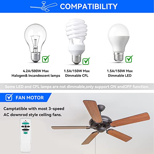UC7078T Ceiling Fan Remote Control with Up and Down Light by FEKOTS - Image 5