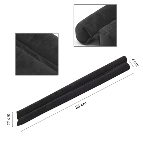 VOSSBACH Microvezel tochtstopper, zwart, met dubbele afdichting, deurafdichting, afdichting, isolatie, windstopper - Image 3