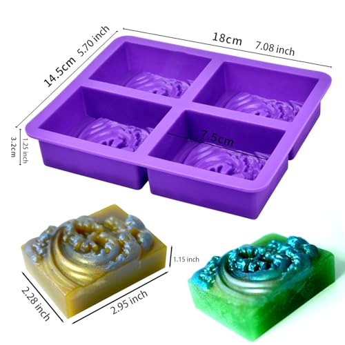 image for SIQINZONGWA Ocean Wave Soap Molds, Sea Wave Silicone Soap Molds for Re