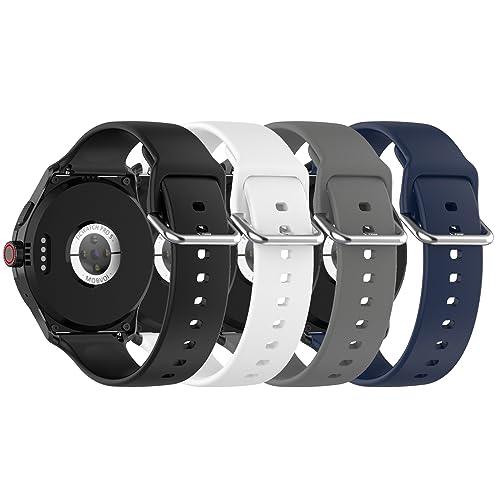 E ECSEM Soft Silicone Bands Compatible for [iTouch Air 4 41MM] Smart Watch Replacement Quick Release Silicone Wacth Strap Bands for iTouch Air 4 for Women&Men (Black&White&Gray&Blue)