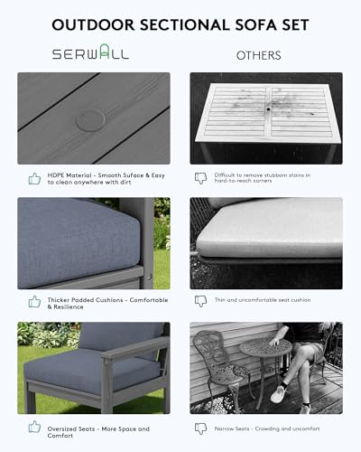 Image of SERWALL HDPE Outdoor Couch with Coffee Table