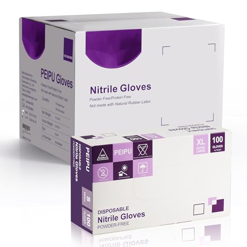 PElPU Nitrile Gloves,Disposable cleaning,(X-Large, 1000-Count) Powder Free, Latex Free,Ultra-Strong,Food Handling Use, Single Use, Non-SterileProtective Gloves