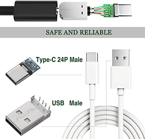 WiMas 180PCS USB 2.0 3.0 Type A Type C Micro USB Male Female Plug Adapter Connector, Soldering USB Sockets Jack Assortment Kit PCB Mounting DIY Solder Replacement Repair Parts