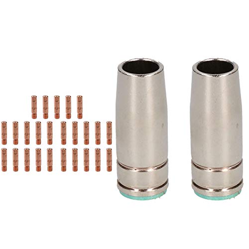 2 shroud & 25 x 0.6mm Contact Tips MIG Welding Binzel Style Euro Torch MB25