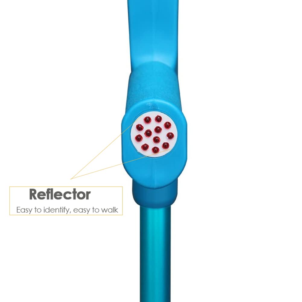 Muleta de antebrazo ajustable con soporte de brazo, asas ergonómicas, diseño plegable, punta de goma antideslizante, para adultos, 150-196 cm de altura