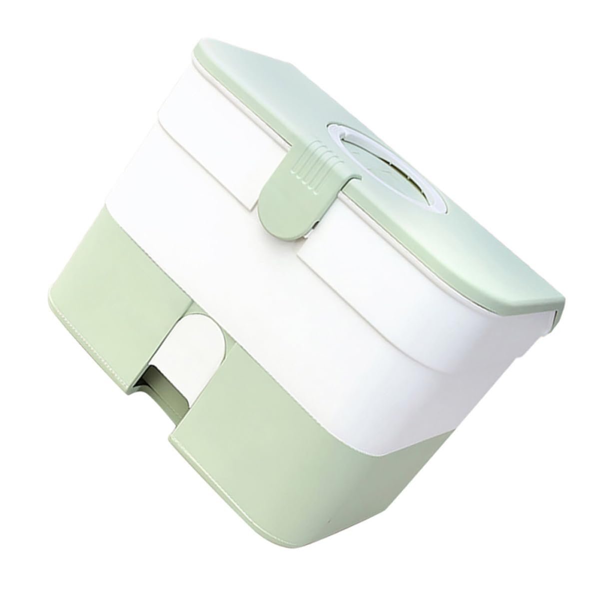 Estuche de Primeros Auxilios Verde Gran Capacidad, Organizador de Medicamentos de Pp Multi-capa y Diseño Ligero Doble Asa para Viajes al Aire Libre