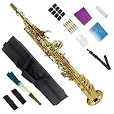 vendo saxo soprano recto Listo para jugar fuera de la caja: el kit incluye: una funda rígida duradera (con acolchado de espuma para proteger el saxo), una boquilla profesional, 10 lengüetas, ideal para principiantes), un juego de limpieza completo (hisopo, aceite para llaves) y una correa ajustable para el cuello. Todo lo que necesitas para almacenamiento, juego y mantenimiento está incluido.