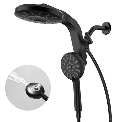 Image of INAVAMZ High Pressure Rain Shower Head Combo with Magnetic Handheld Black