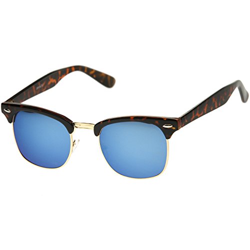zeroUV - Half Frame Semi Rimless Sunglasses for Men Women with Colored Mirror Lens 50mm2