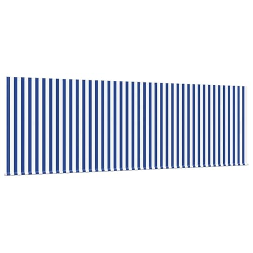 Auvent rétractable bleu blanc 350 x 200 polyester terrasse - 6