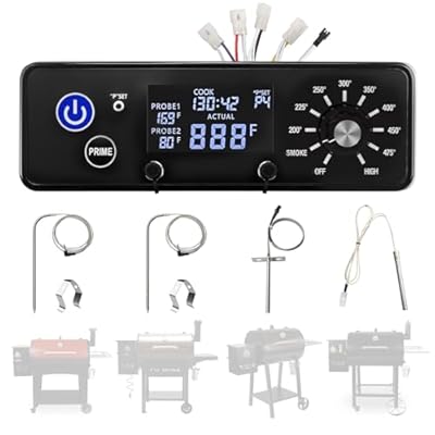 Digital Controller Kit for Pit Boss PB550G PB440D2 PB700NC PB820XL, LCD Control Board Compatible withPit Boss Pro Series PB820PS1 PB1100PS1 with RTD Temp Sensor,2pcs Meat Probe,Igniter,Part NO. AC03P9