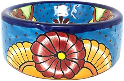 Mexican Talavera Pottery 9 inch Round Hand Painted Extra Large Dog Bowl