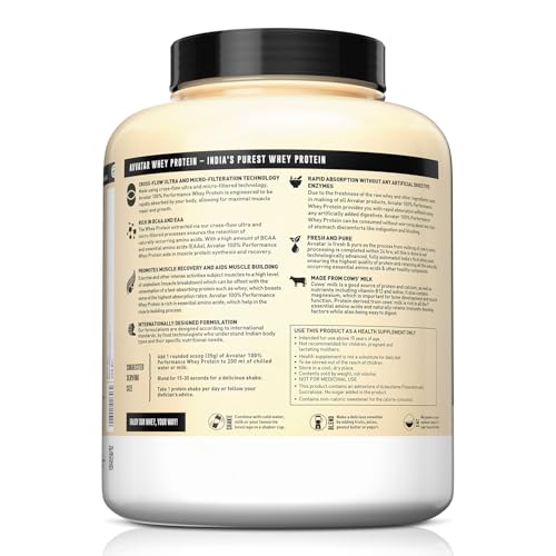 Image of avvatar PERFORMANCE WHEY PROTEIN | 2Kg | Belgian Chocolate Flavour | 25g Protein | 57 Servings