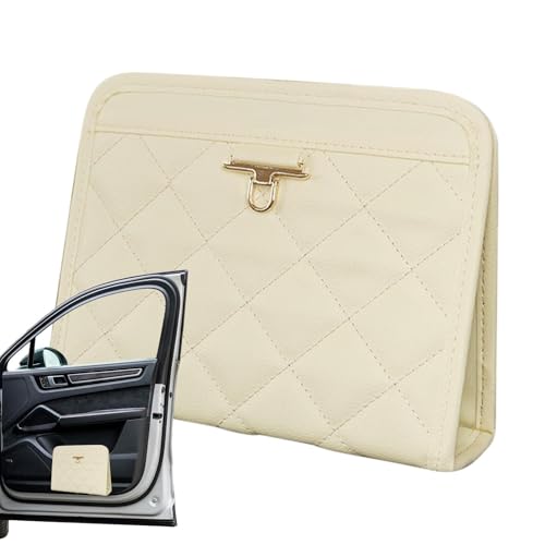 Caja de Almacenamiento para Asiento de Coche - Bolsa de Cuero para Vehículos Funda de Cuero para Asiento Trasero con Accesorios Portátiles de Almacenaje Interior