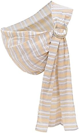 Baby Carrier by Cuby, Natural Cotton Baby Sling Baby Holder Extra Comfortable for Easy Wearing Carrying of Newborn, Infant Toddler and Ideal for Baby Registry, Nursing,Breastfeeding (Yellow Stripes)