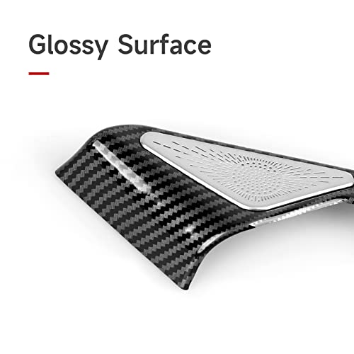 Image of Car Front Triangle Speaker Cover Decals for 2022 2023 2024 2025 2026 Honda Civic 11th Gen Accessories ABS Carbon Fiber Interior Stickers