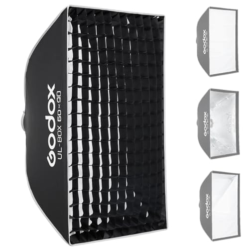 Godox 24”x35” Strip Softbox with Bowens Mount, UL-BOX-60x90 Folding Quick Release Rectangular Softbox Foldable Soft Box with Grid, Diffuser for Godox SMALLRIG/Neewer/Aputure