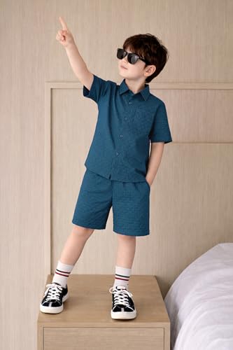 Image of Fashion Dream Boy's Cotton Blend Solid Clothing Set