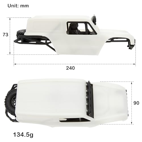 MEUS Racing MB18 TRX4M Body & Chassis Kit for Traxxas TRX4M Defender Bronco K10 F150 High Trail 1/18 RC Crawler Upgrades Parts (White)