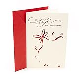 Hallmark Romantic Christmas Card for Wife (Red Metallic)