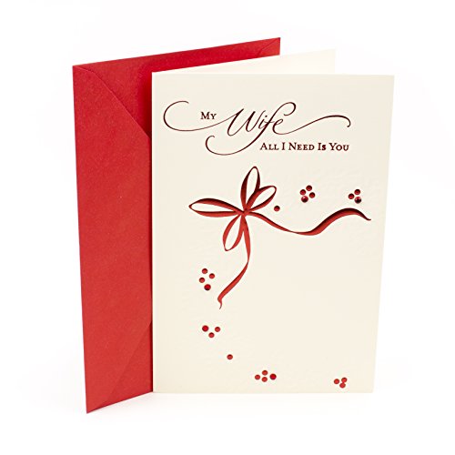(Red Wreath) - Hallmark Christmas Greeting Card to Wife (Red Wreath)