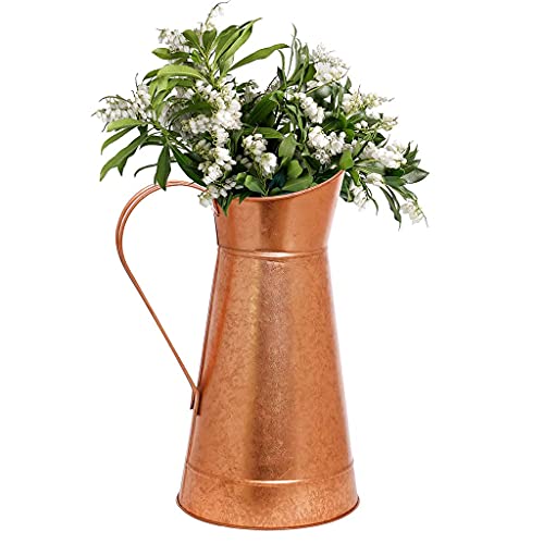 Pitcher Jug Vase Decorative Copper Large Metal Floral Display Vase