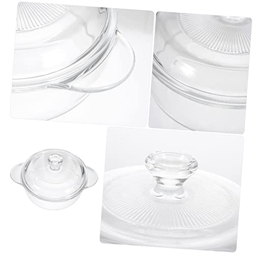 Miniatura 6 de Toyvian Olla De Vidrio Templado Con Tapa Y Doble Asa Resistente Al Calor Para Guisos Caseros Y Cocina Horno Y Microondas