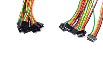 QBM JST Connector Wire 6 Pin Male and Female 27 cm Long Locking Type Connector Cable for Multiple Applications (Set of 5)