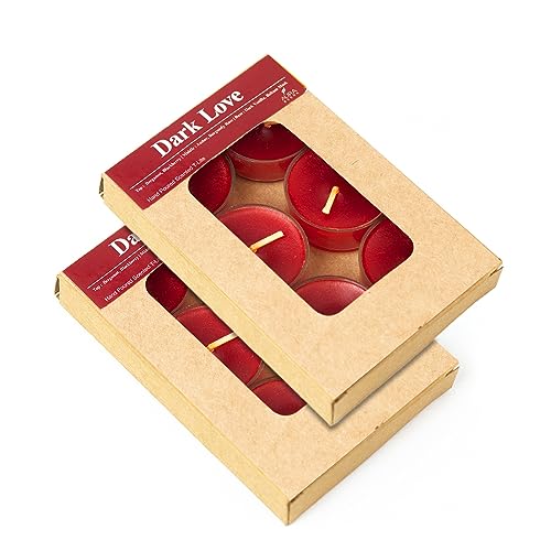Image of AuraDecor Scented Soy Wax Acrylic Tealight Candle, Organic Luxury Aroma, Aromatic /Aromatherapy Candle || Burning Time Upto 4 Hours (Dark Love, Pack of 12 Tealights)