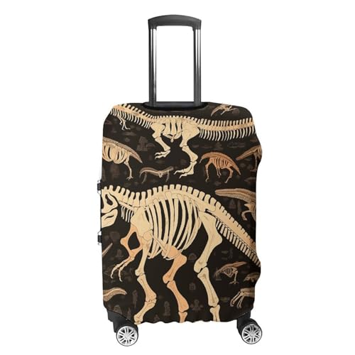 Dinosaur Skeleton Print Printed Luggage Cover Protector, Fits 18-32 Inch Luggage4