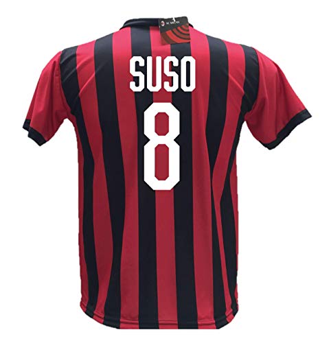 Maillot Suso 8 Milan réplique autorisée 2018-2019, le cadeau de football pour petit et grand