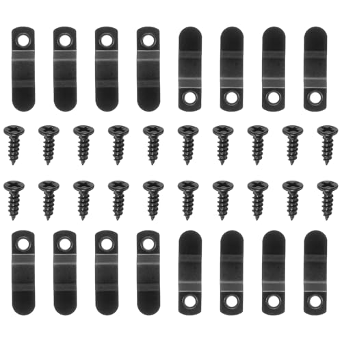 Image of HARFINGTON 100Pcs Picture Frame Backing Hardware Clips with 100Pcs Screws Photo Frame Turn Button Fastener Picture Frame Backing Clips for Craft Hanging Pictures, Black