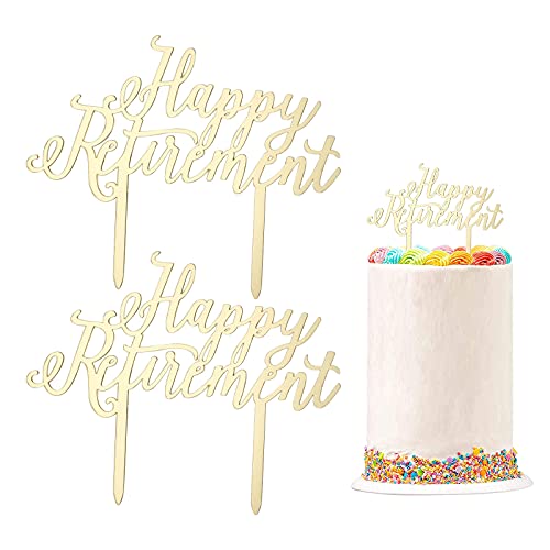 3 Pcs Happy Retirement Decorations Gold Glitter Retired Cake Topper Retirement Gifts For Women & Men Retirement Cupcake Toppers Retirement Party Decorations #TOP8