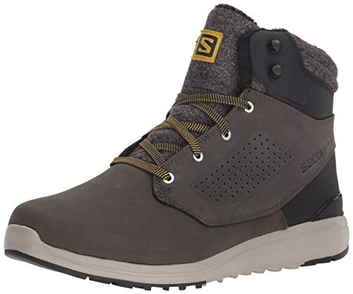 Salomon Men's Utility CSWP Winter Snow Boots, Beluga/Black/Green Sulphur, 11.5