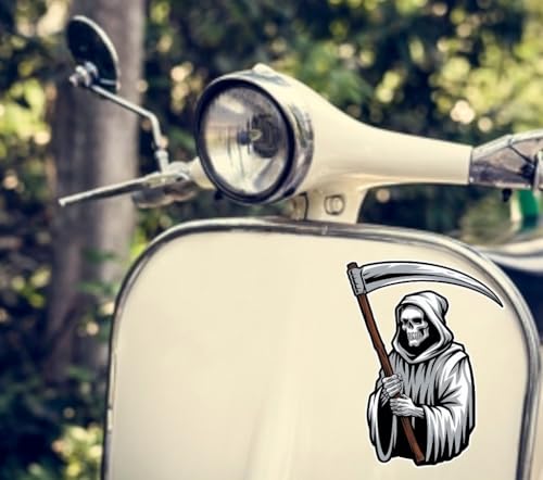 Image of Grim Reaper Holding a Large Scythe Vinyl Bumper Decal Sticker for Windows, Cars, SUVs, Bikes, Laptops, Notebooks etc Waterproof (10 inch Inches)