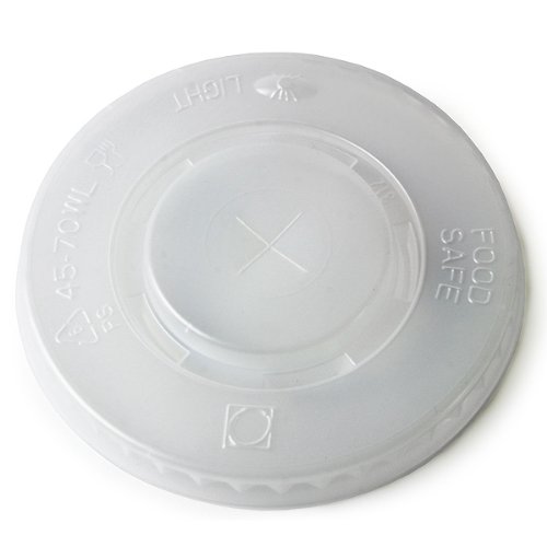 Straw-Slot Lids to fit 16oz and 22oz Paper Cups with a 90mm Rim - Sleeve of 50 - Plastic Lids for Paper Cups