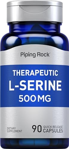 Piping Rock L-Serine Supplement | 500mg | 90 Capsules | Therapeutic Supplement | Non-GMO, Gluten Free Formula