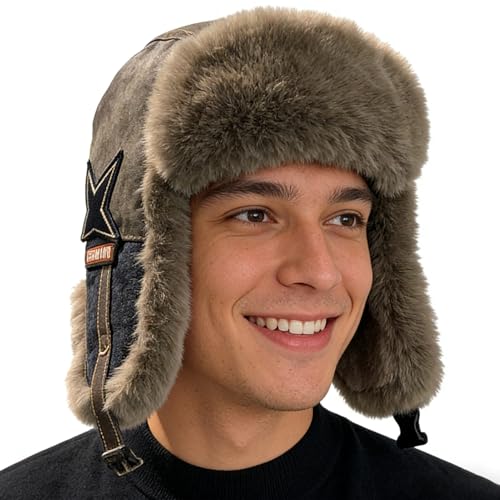 Tianeri Gorro de trampero para mujer, cálido, impermeable, con forro polar, con solapa para las orejas, para nieve, para hombre, mujer, deportes al aire libre, esquí, correr, trabajo, senderismo, caza