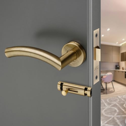 Image of LAPO Bathroom Lock Set | 45x45mm Lock Body | Brass Latch | Works with 30-50mm Door | Keyless Operation | Antique Finish | Left-Right Door Support | Easy Fit Setup | 3 Years Warranty | CMH-5T
