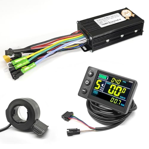 JOCHEN 36V/48V 17A/26A/30A/40A Brushless Controller Mini Colour LCD CS866 Display for Electric Bicycle Scooter Mountain Bike Parts (26A with CS866 Throttle)