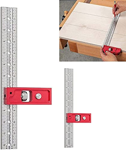 Combination and Double Square Woodworking Tools, Woodpecker Combination and Double Square, Carpentry Tools for Wood Set, for Machinery Woodworking Applications (12 inch)