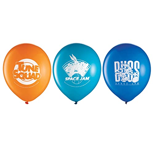 Image of Space Jam Multicolor Latex Balloons - 12 inch (6 Pc) - Vibrant & Durable Party Decorations for Celebrations & Events